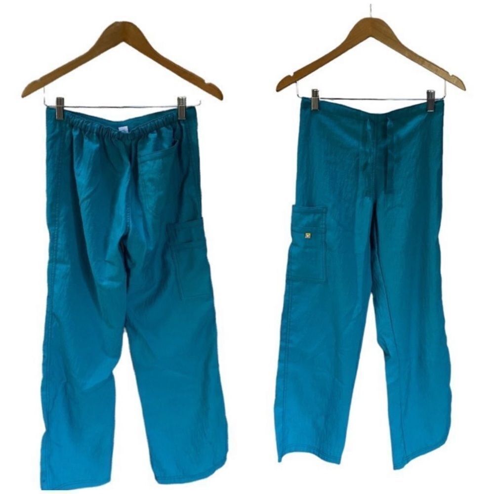 Wink Teal Spread Good Cheer Medical Scrub Pants Women’s XS Drawstring